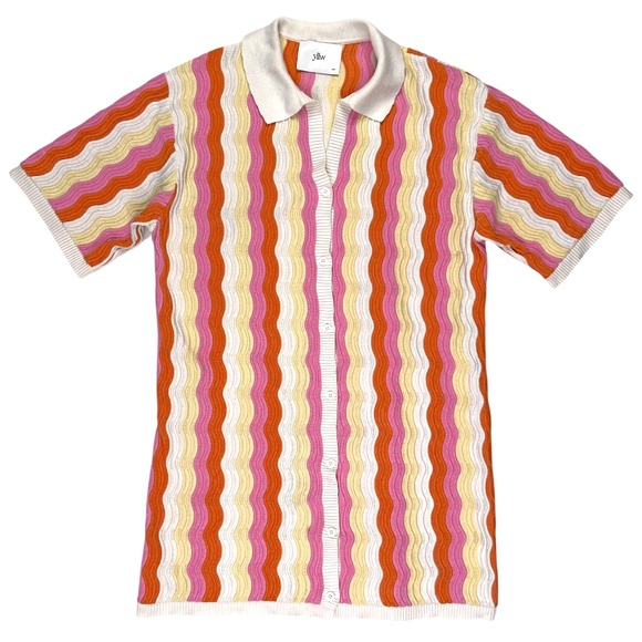 YLLW The Label Felix Knit Striped Mini Dress in Sorbet Size S/M - Picture 5 of 13